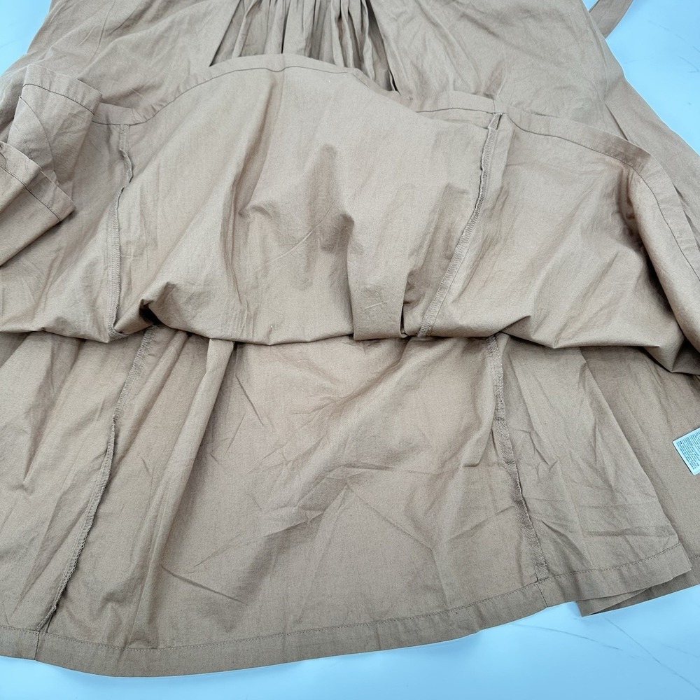 NWT GAP‎ Clay Brown Wrap Cami Midi Dress Sz 16 Tall Pleated Pocket Cotton Resort - Picture 12 of 12